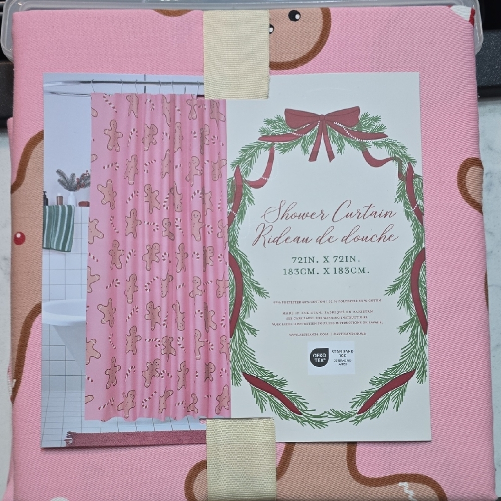 Pink Gingerbread Shower Curtain